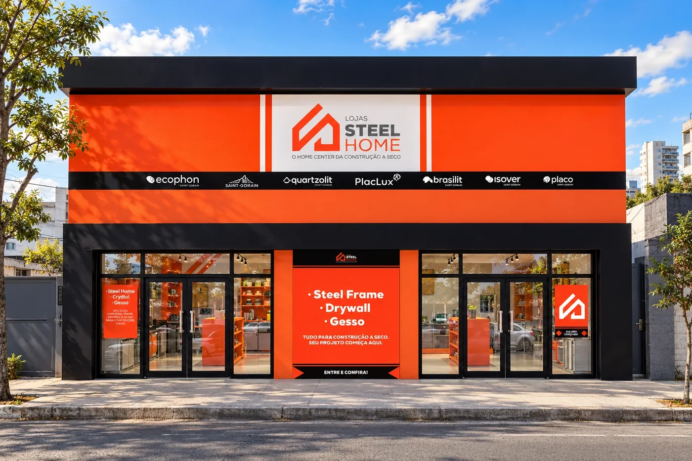 Fachada do Modelo Standard da Steel Home